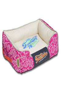 Touchdog Rose-Pedal Patterned Premium Rectangular Dog Bed