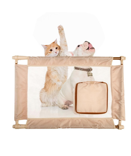 Pet Life Porta-Gate Travel Collapsible And Adjustable Folding Pet Cat Dog Gate - One Size - Khaki