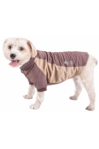 Pet Life Active 'Barko Pawlo' Relax-Stretch Wick-Proof Performance Dog Polo T-Shirt, Brown - Medium