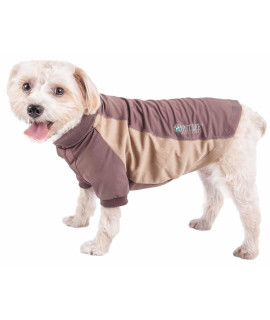 Pet Life Active 'Barko Pawlo' Relax-Stretch Wick-Proof Performance Dog Polo T-Shirt, Brown - X-Large
