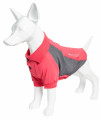 Pet Life Active 'Barko Pawlo' Relax-Stretch Wick-Proof Performance Dog Polo T-Shirt, Salmon Red And Dark Grey - Large