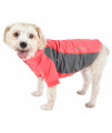Pet Life Active 'Barko Pawlo' Relax-Stretch Wick-Proof Performance Dog Polo T-Shirt, Salmon Red And Dark Grey - Small