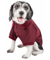 Pet Life Active 'Fur-Flexed' Relax-Stretch Wick-Proof Performance Dog Polo T-Shirt, Burgundy - Small