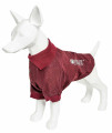 Pet Life Active 'Fur-Flexed' Relax-Stretch Wick-Proof Performance Dog Polo T-Shirt, Burgundy - X-Large