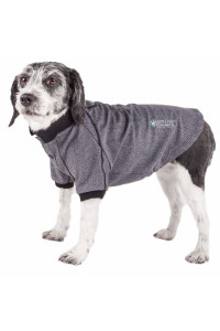 Pet Life Active 'Fur-Flexed' Relax-Stretch Wick-Proof Performance Dog Polo T-Shirt, Grey - X-Small