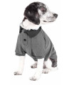Pet Life Active 'Fur-Flexed' Relax-Stretch Wick-Proof Performance Dog Polo T-Shirt, Grey - X-Small