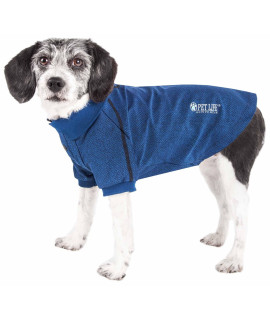 Pet Life Active 'Fur-Flexed' Relax-Stretch Wick-Proof Performance Dog Polo T-Shirt, Navy - X-Large