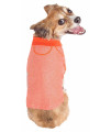 Pet Life Active 'Fur-Flexed' Relax-Stretch Wick-Proof Performance Dog Polo T-Shirt, Orange - Large