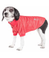 Pet Life Active 'Fur-Flexed' Relax-Stretch Wick-Proof Performance Dog Polo T-Shirt, Red - Medium