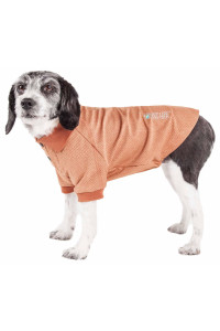 Pet Life Active 'Fur-Flexed' Relax-Stretch Wick-Proof Performance Dog Polo T-Shirt, Tan - X-Large