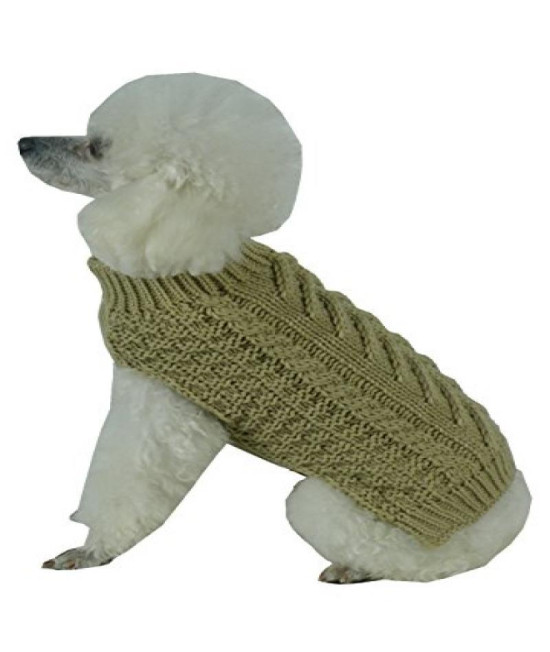 Swivel-Swirl Heavy Cable Knitted Fashion Designer Dog Sweater