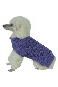 Butterfly Stitched Heavy Cable Knitted Fashion Turtle Neck Dog Sweater