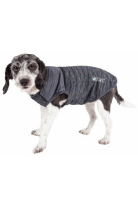 Pet Life Active 'Aero-Pawlse' Heathered Quick-Dry And 4-Way Stretch-Performance Dog Tank Top T-Shirt, Black/Black - Medium