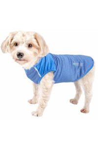 Pet Life Active 'Aero-Pawlse' Heathered Quick-Dry And 4-Way Stretch-Performance Dog Tank Top T-Shirt, Seafoam Blue - X-Large