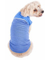 Pet Life Active 'Aero-Pawlse' Heathered Quick-Dry And 4-Way Stretch-Performance Dog Tank Top T-Shirt, Seafoam Blue - X-Small