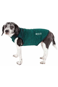 Pet Life Active 'Aero-Pawlse' Heathered Quick-Dry And 4-Way Stretch-Performance Dog Tank Top T-Shirt, Green - Small