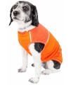 Pet Life Active 'Aero-Pawlse' Heathered Quick-Dry And 4-Way Stretch-Performance Dog Tank Top T-Shirt, Orange - Small