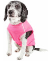 Pet Life Active 'Aero-Pawlse' Heathered Quick-Dry And 4-Way Stretch-Performance Dog Tank Top T-Shirt, Hot Pink/Light Pink - Medium