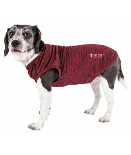Pet Life Active 'Aero-Pawlse' Heathered Quick-Dry And 4-Way Stretch-Performance Dog Tank Top T-Shirt, Red/Maroon - X-Large
