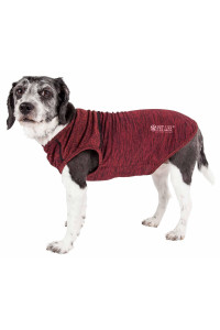 Pet Life Active 'Aero-Pawlse' Heathered Quick-Dry And 4-Way Stretch-Performance Dog Tank Top T-Shirt, Red/Maroon - X-Small