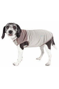 Pet Life Active 'Aero-Pawlse' Heathered Quick-Dry And 4-Way Stretch-Performance Dog Tank Top T-Shirt, Tan/Brown - Medium