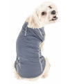 Pet Life Active 'Racerbark' 4-Way Stretch Performance Active Dog Tank Top T-Shirt, Grey - Small