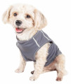 Pet Life Active 'Racerbark' 4-Way Stretch Performance Active Dog Tank Top T-Shirt, Grey - X-Large