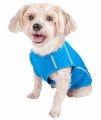 Pet Life Active 'Racerbark' 4-Way Stretch Performance Active Dog Tank Top T-Shirt, Sky Blue - Large