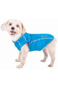 Pet Life Active 'Racerbark' 4-Way Stretch Performance Active Dog Tank Top T-Shirt, Sky Blue - Small