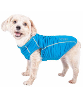 Pet Life Active 'Racerbark' 4-Way Stretch Performance Active Dog Tank Top T-Shirt, Sky Blue - X-Large