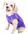Pet Life Active 'Racerbark' 4-Way Stretch Performance Active Dog Tank Top T-Shirt, Lavander - Large