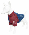 Pet Life Active 'Hybreed' 4-Way Stretch Two-Toned Performance Dog T-Shirt, Blue W/ Maroon Sleeves - X-Large