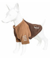 Pet Life Active 'Hybreed' 4-Way Stretch Two-Toned Performance Dog T-Shirt, Brown W/ Brown - Small