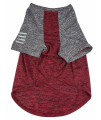 Pet Life Active 'Hybreed' 4-Way Stretch Two-Toned Performance Dog T-Shirt, Maroon W/ Grey - Large