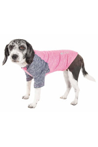 Pet Life Active 'Hybreed' 4-Way Stretch Two-Toned Performance Dog T-Shirt, Pink W/ Navy - X-Large
