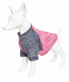 Pet Life Active 'Hybreed' 4-Way Stretch Two-Toned Performance Dog T-Shirt, Pink W/ Navy - X-Large