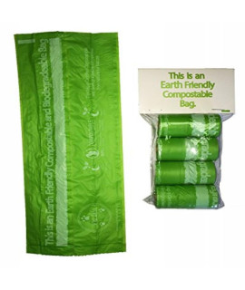 100% Compostable, Recyclable And Biodegradable Eco-Friendly Pet Waste Bags From Thermoplastic Starch - 4 Pack Of Refill Rolls