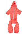 Pet Life Active 'Downward Dog' Heathered Performance 4-Way Stretch Two-Toned Full Body Warm Up Hoodie, Orange - X-Small