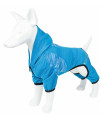 Pet Life Active 'Pawsterity' Heathered Performance 4-Way Stretch Two-Toned Full Bodied Hoodie, Blue - X-Large