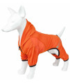 Pet Life Active 'Pawsterity' Heathered Performance 4-Way Stretch Two-Toned Full Bodied Hoodie, Orange - Large