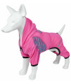 Pet Life Active 'Pawsterity' Heathered Performance 4-Way Stretch Two-Toned Full Bodied Hoodie, Pink - Medium