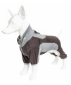 Pet Life Active 'Warm-Pup' Heathered Performance 4-Way Stretch Two-Toned Full Body Warm Up, Brown And Grey - Large
