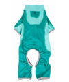 Pet Life Active 'Warm-Pup' Heathered Performance 4-Way Stretch Two-Toned Full Body Warm Up, Aqua Green And Green - Large