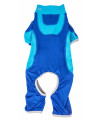 Pet Life Active 'Warm-Pup' Heathered Performance 4-Way Stretch Two-Toned Full Body Warm Up, Dark Blue / Light Blue - X-Small