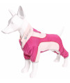 Pet Life Active 'Warm-Pup' Heathered Performance 4-Way Stretch Two-Toned Full Body Warm Up, Hot Pink / Light Pink - Medium