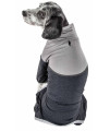 Pet Life Active 'Embarker' Heathered Performance 4-Way Stretch Two-Toned Full Body Warm Up, Black/Grey - Large