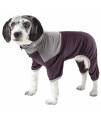 Pet Life Active 'Embarker' Heathered Performance 4-Way Stretch Two-Toned Full Body Warm Up, Burgundy - Small