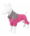 Pet Life Active 'Embarker' Heathered Performance 4-Way Stretch Two-Toned Full Body Warm Up, Pink And Grey - Small