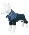 Pet Life Active 'Embarker' Heathered Performance 4-Way Stretch Two-Toned Full Body Warm Up, Teal / Navy - Medium