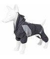 Pet Life Active 'Fur-Breeze' Heathered Performance 4-Way Stretch Two-Toned Full Bodied Hoodie, Black And Grey - Small